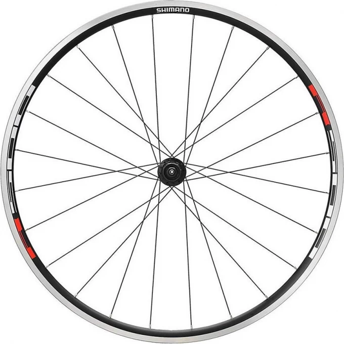 Колесо переднее SHIMANO R501, 28", клинчер, плоские спицы, с ободной лентой, черный EWHR501AFCBMYL